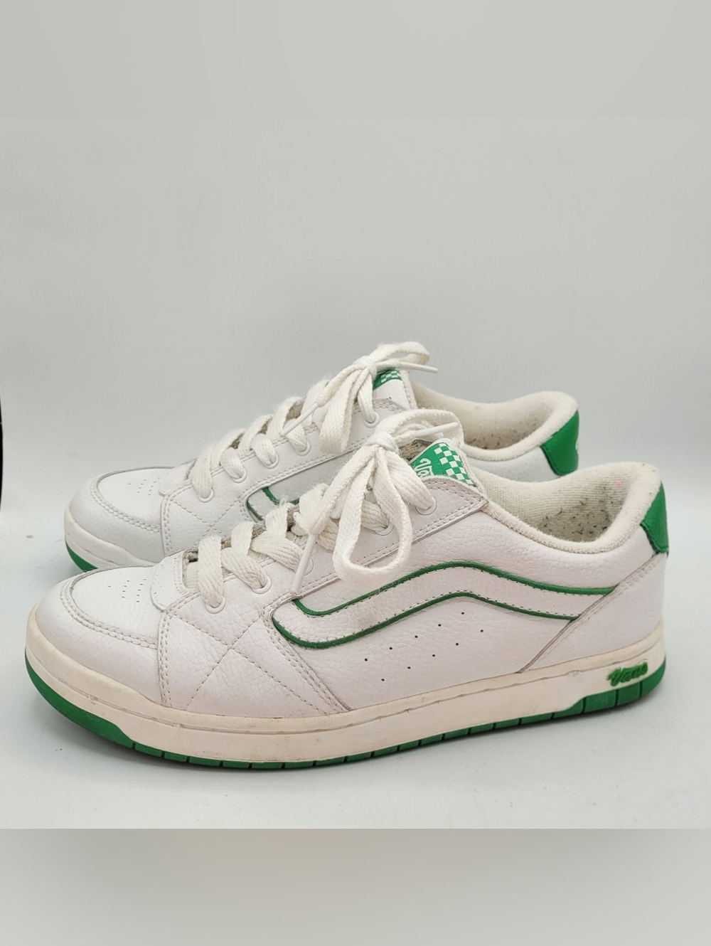 Vans Hylan Sneakers Size 9 ~ White And Green - Picture 3 of 16